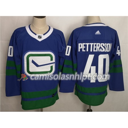 Camisola Vancouver Canucks Elias Pettersson 40 Alternate Adidas 2019-2020 Azul Authentic - Homem
